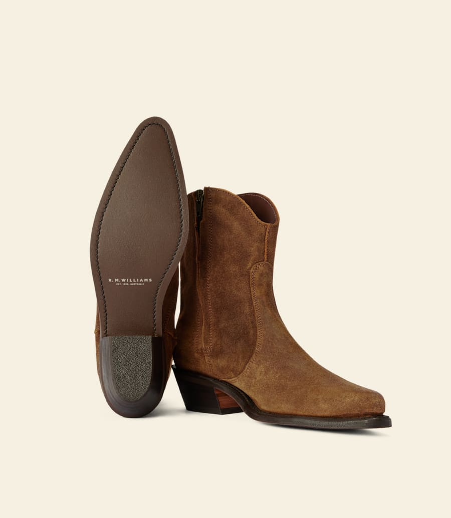 stivale etta – pelle scamosciata cerata color zenzero