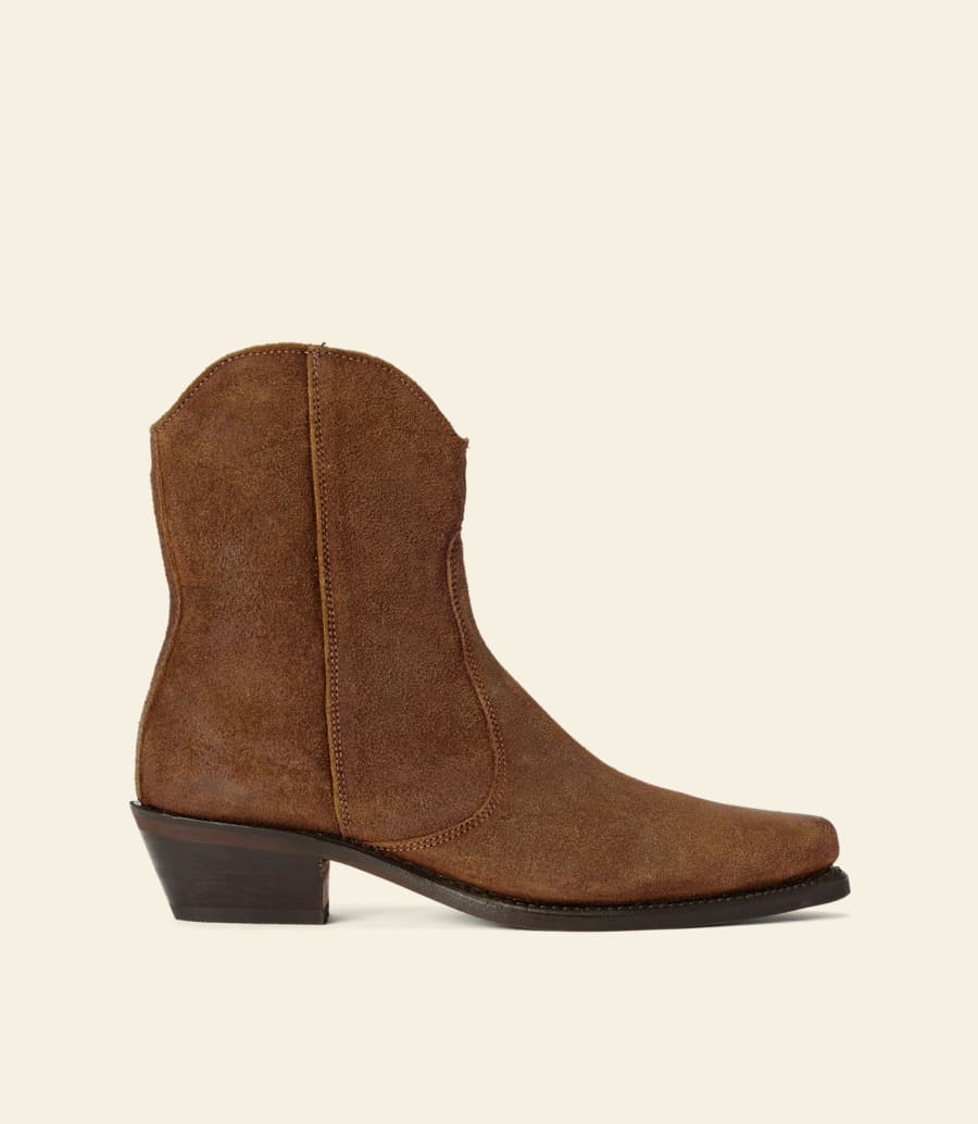 stivale etta – pelle scamosciata cerata color zenzero
