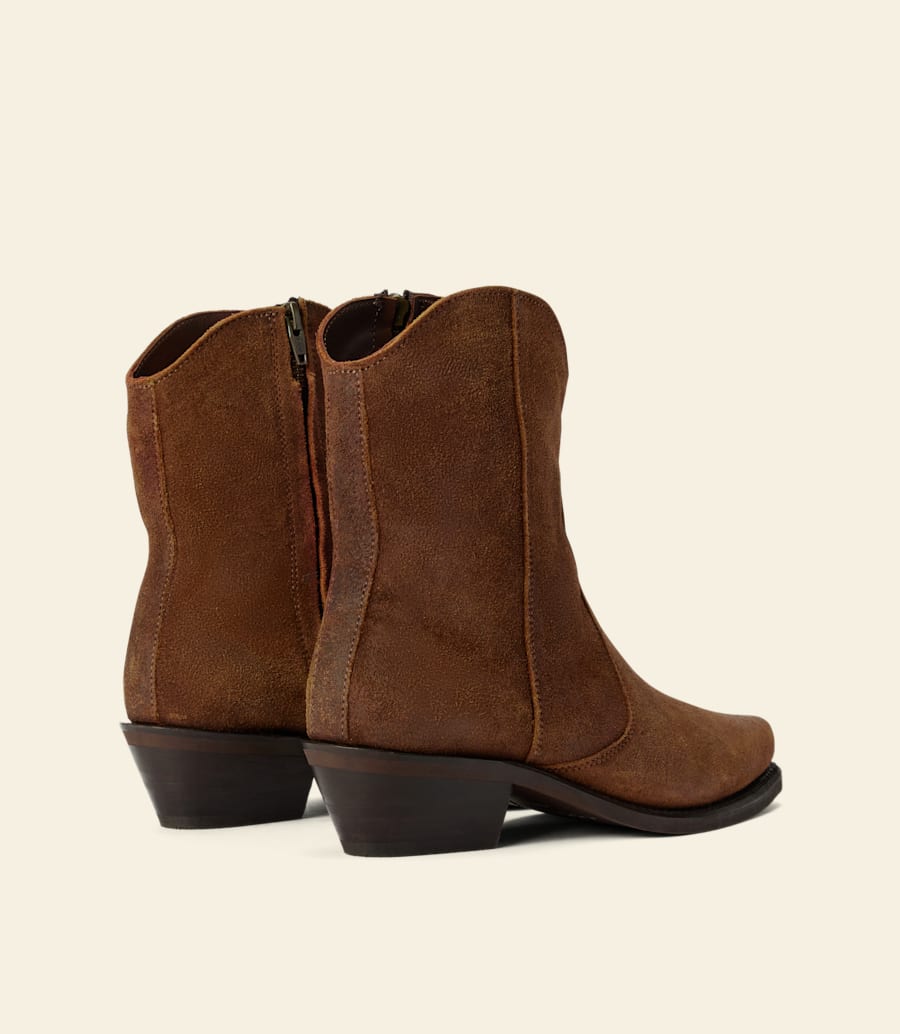 stivale etta – pelle scamosciata cerata color zenzero
