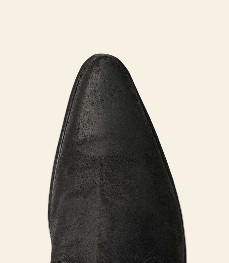 stivale etta – pelle scamosciata cerata nera