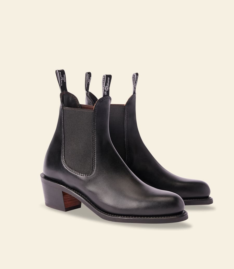 stivale rosebery – pelle pull-up nera