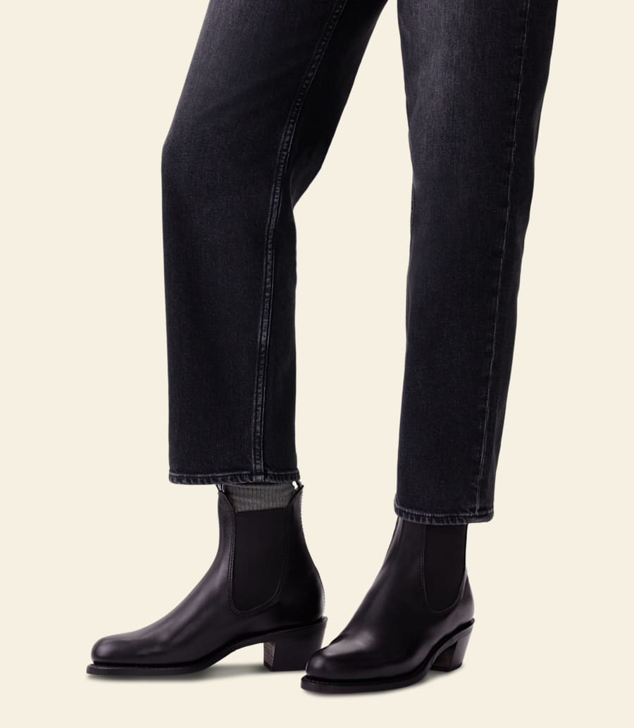 stivale rosebery – pelle pull-up nera