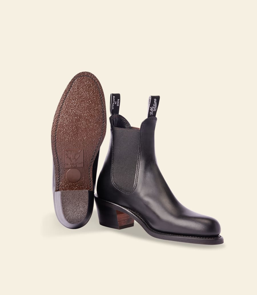 stivale rosebery – pelle pull-up nera