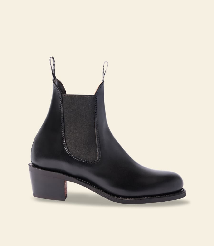 stivale rosebery – pelle pull-up nera