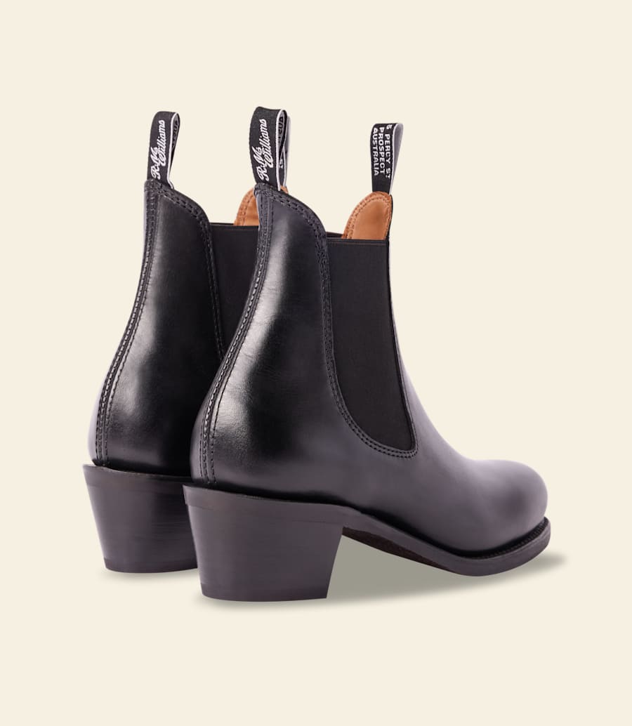 stivale rosebery – pelle pull-up nera