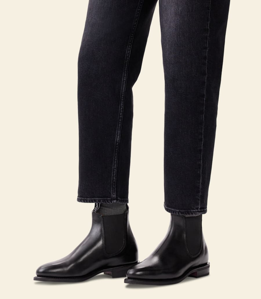 stivale moriarty – pelle pull-up color ebano
