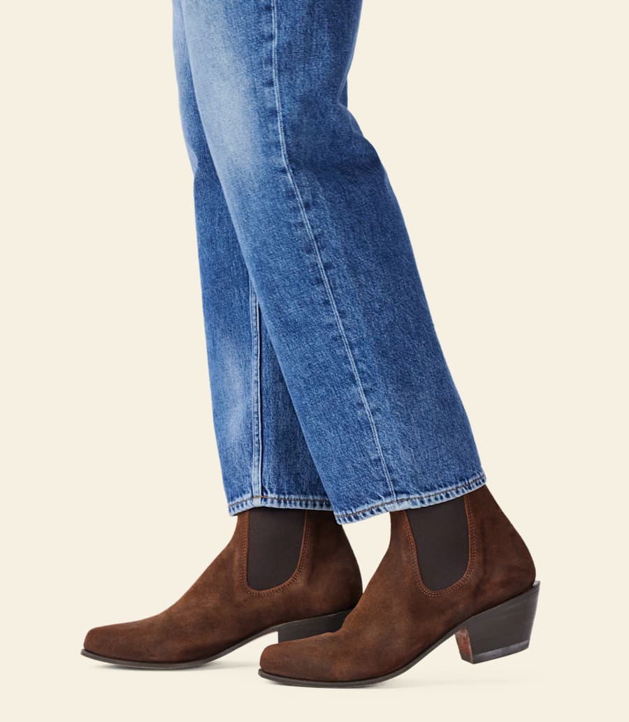 stivale santa fe – pelle scamosciata cerata color zenzero
