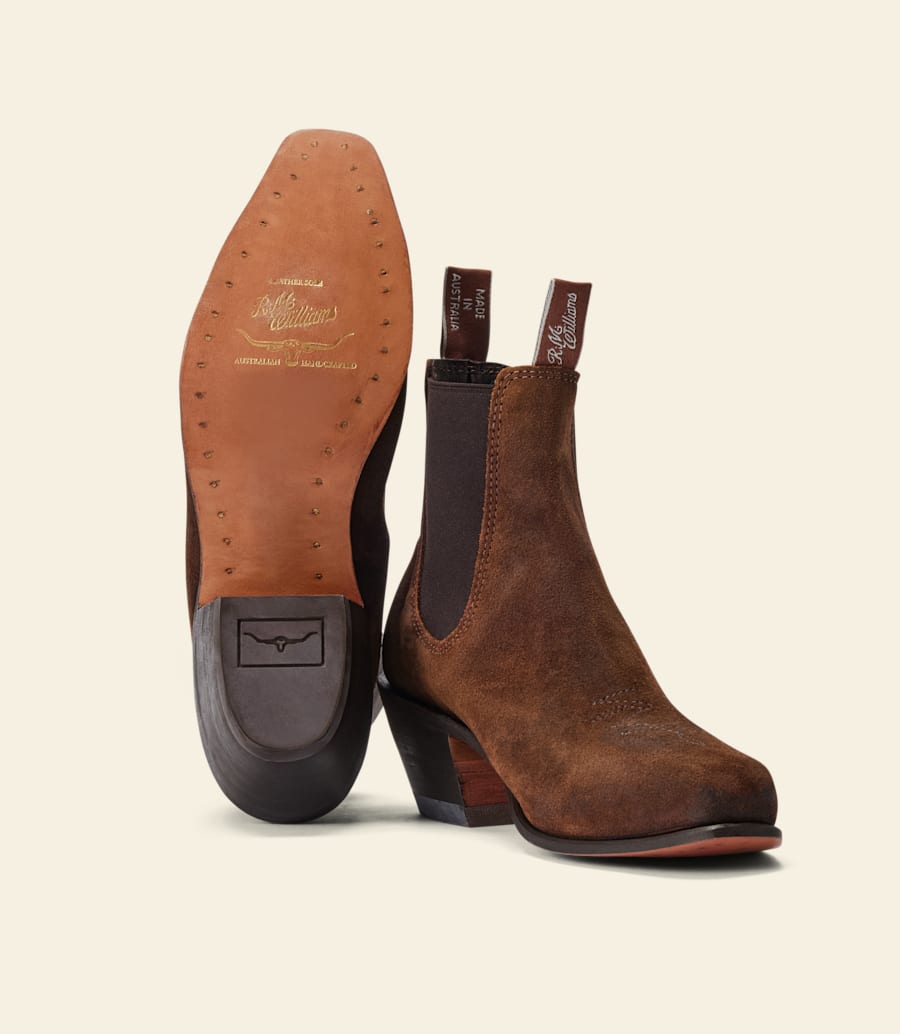 stivale santa fe – pelle scamosciata cerata color zenzero