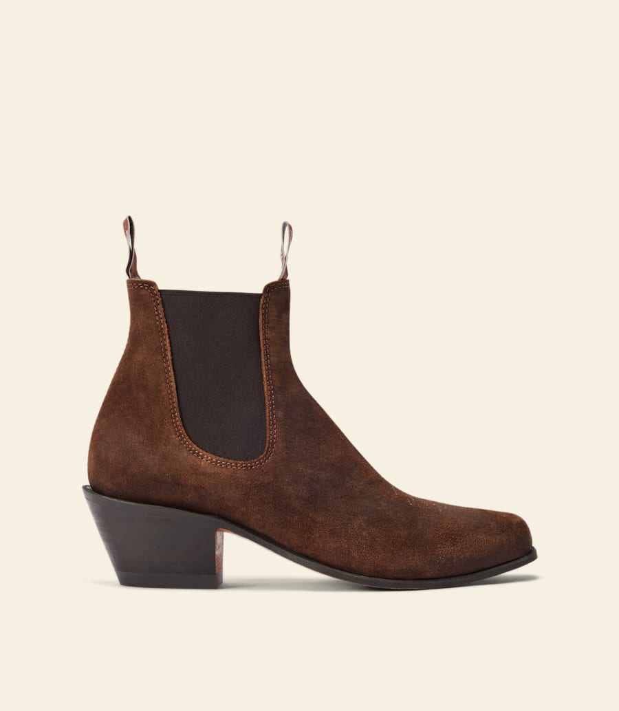 stivale santa fe – pelle scamosciata cerata color zenzero