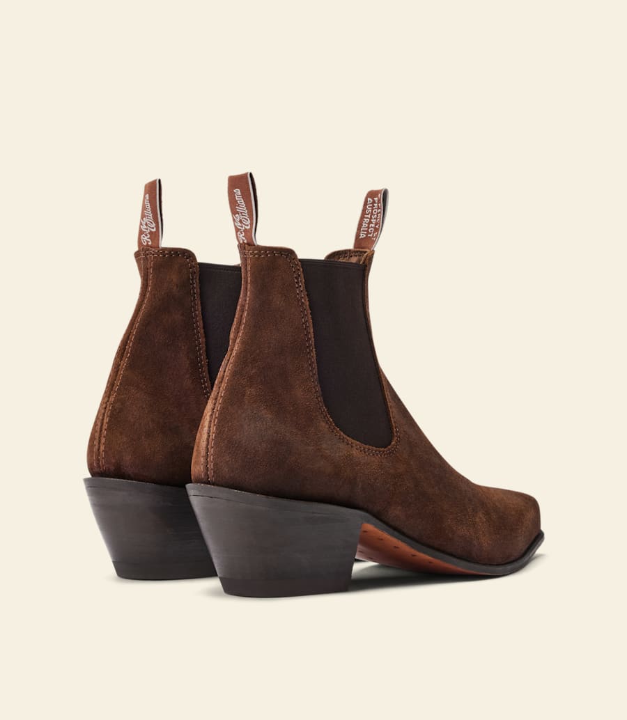 stivale santa fe – pelle scamosciata cerata color zenzero
