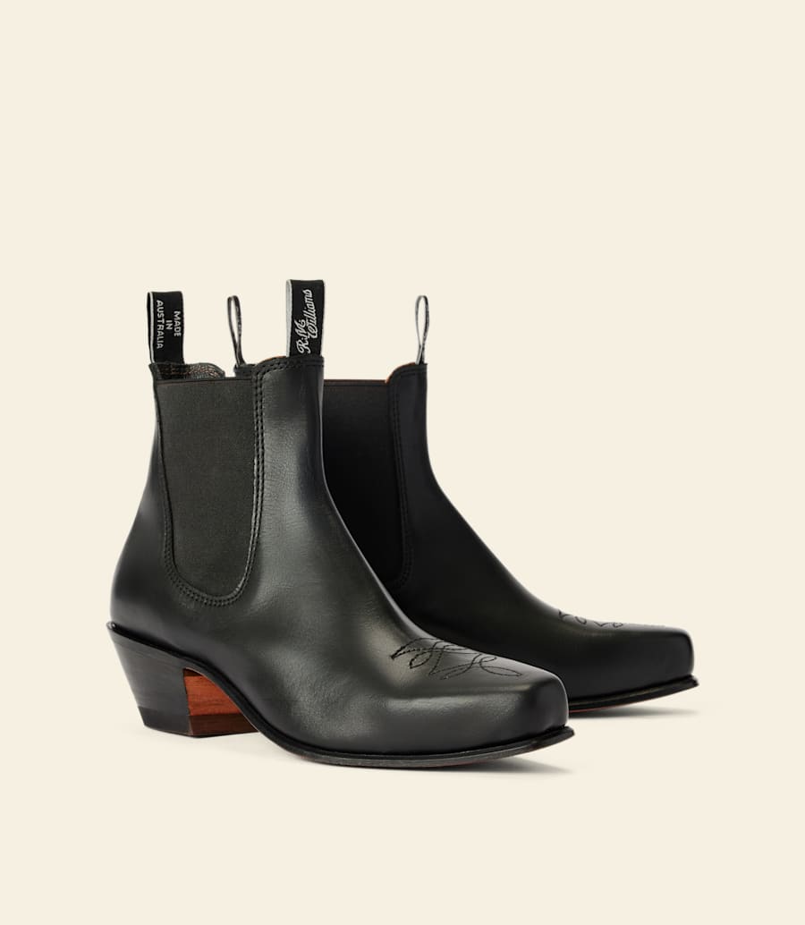 stivale santa fe – pelle anilina nera