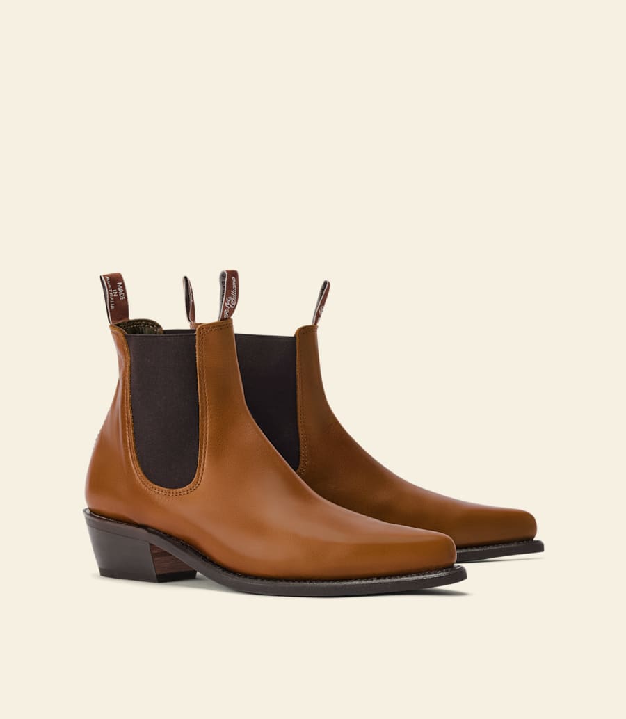 stivale millicent – pelle pull-up color cuoio