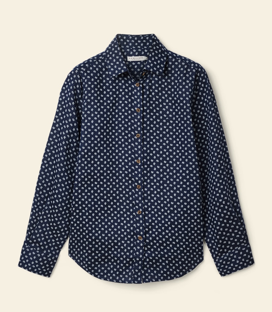 camicia in lino con stampa olney