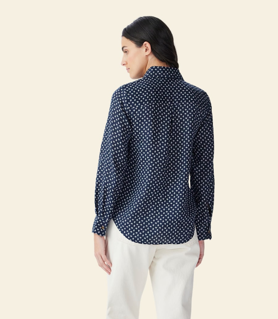 camicia in lino con stampa olney