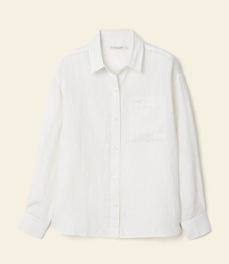 camicia in lino a righe hopeland
