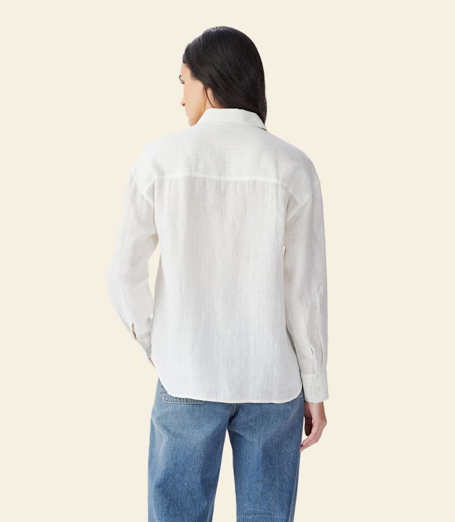 camicia in lino a righe hopeland
