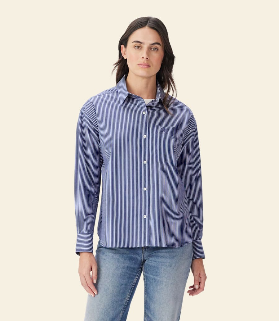 camicia in popeline a righe hopeland