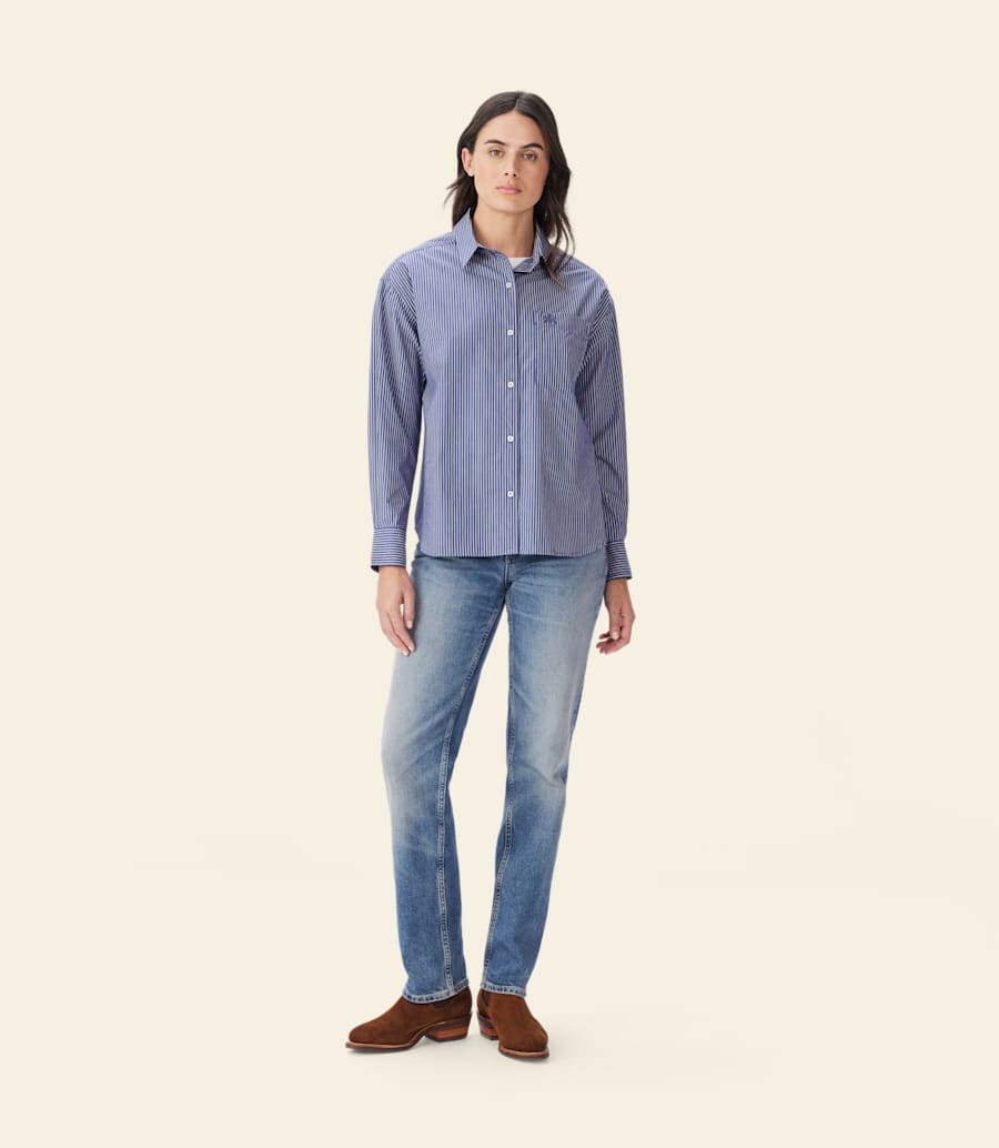 camicia in popeline a righe hopeland