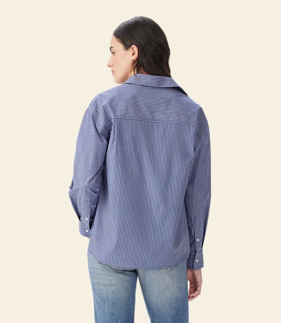 camicia in popeline a righe hopeland