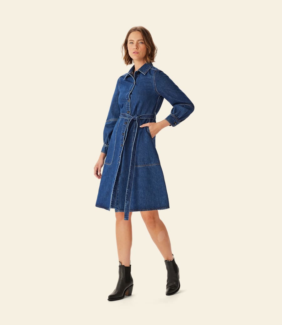 abito midi in denim willowtree