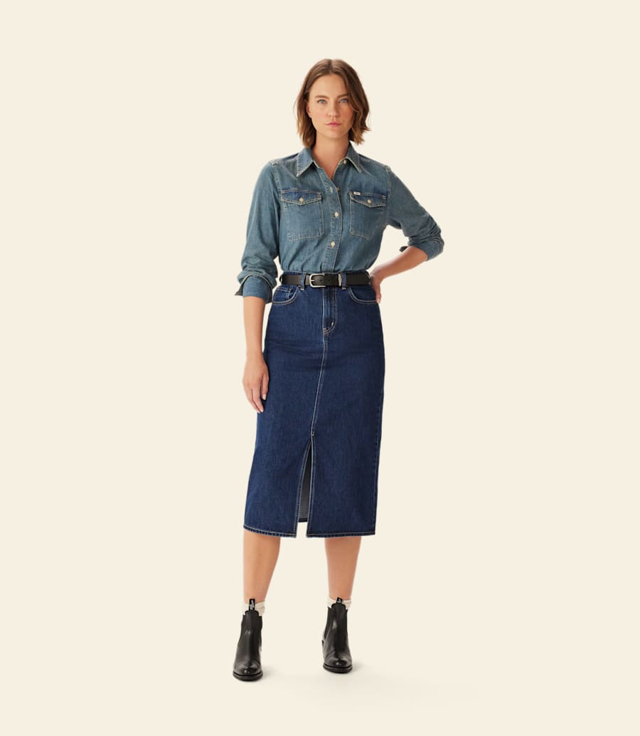 gonna lunga in denim temma
