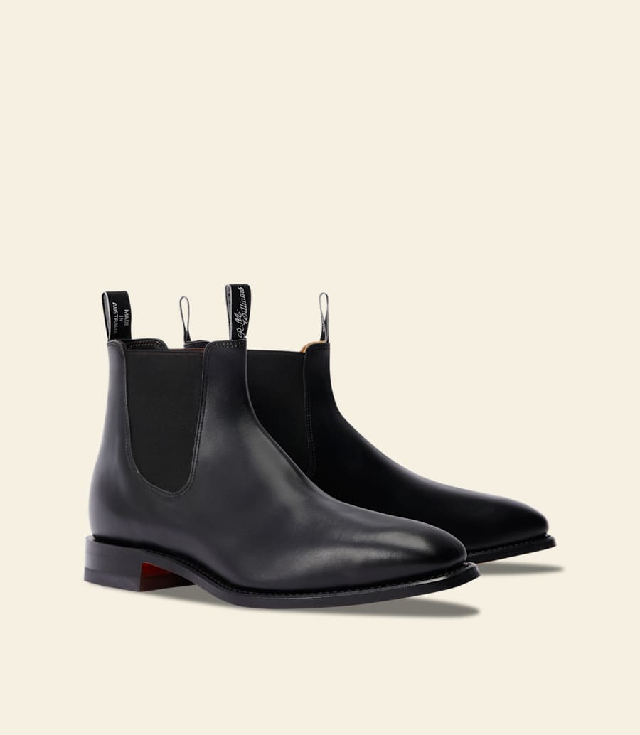 stivale signature craftsman in pelle di vitello nera