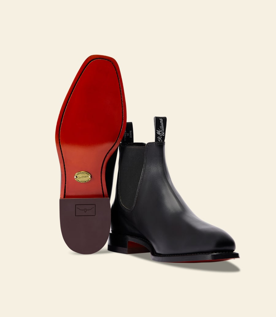 stivale signature craftsman in pelle di vitello nera