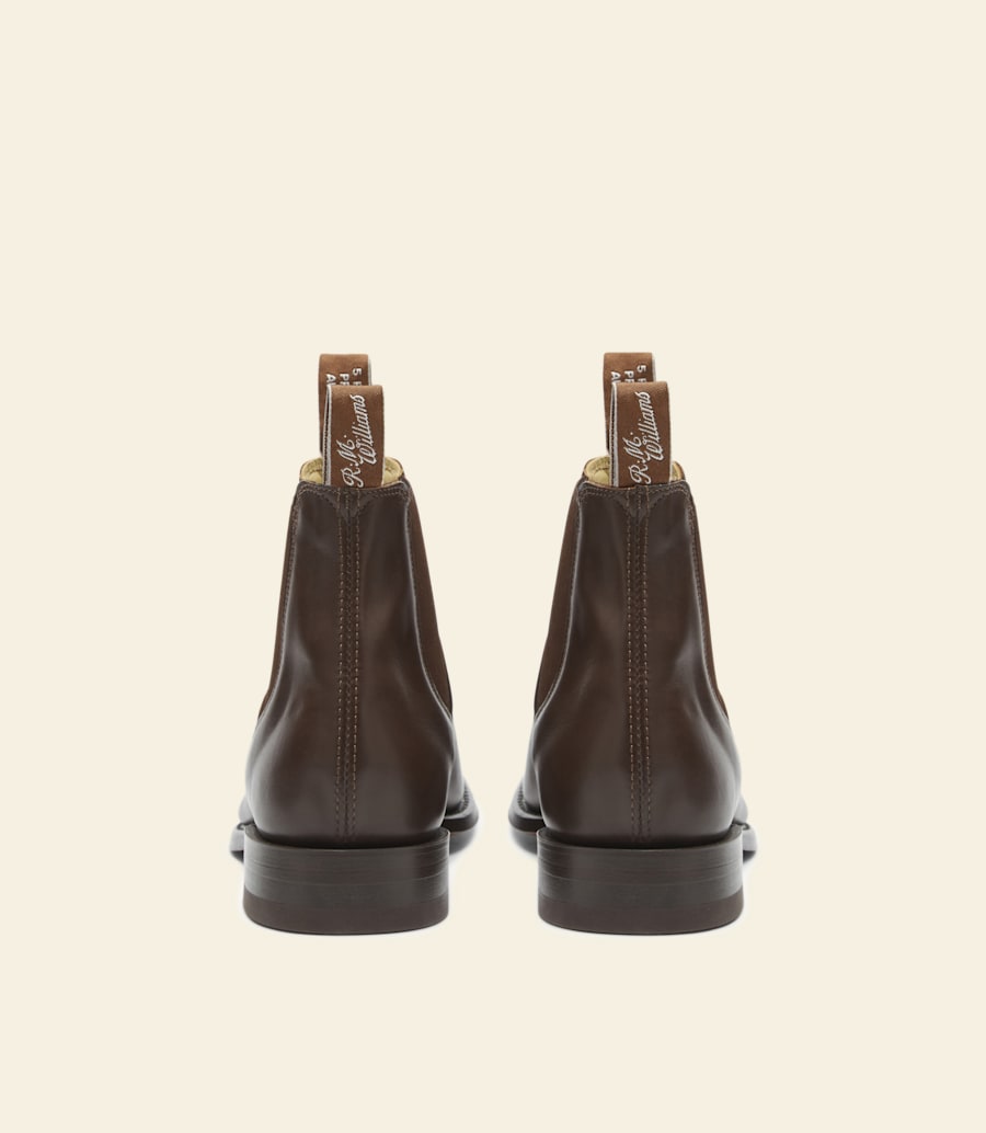 stivale signature craftsman in pelle di vitello color cuoio scuro