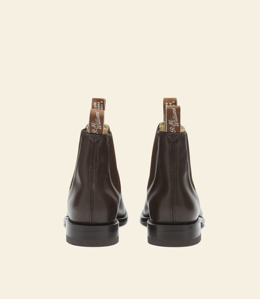 stivale signature craftsman in pelle di vitello color castagna