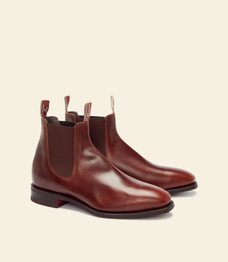 stivale craftsman – pelle pull-up marrone medio