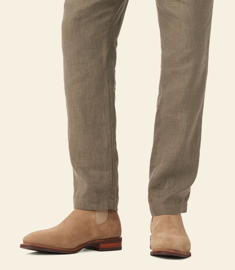 stivale da artigiano – pelle scamosciata color frassino