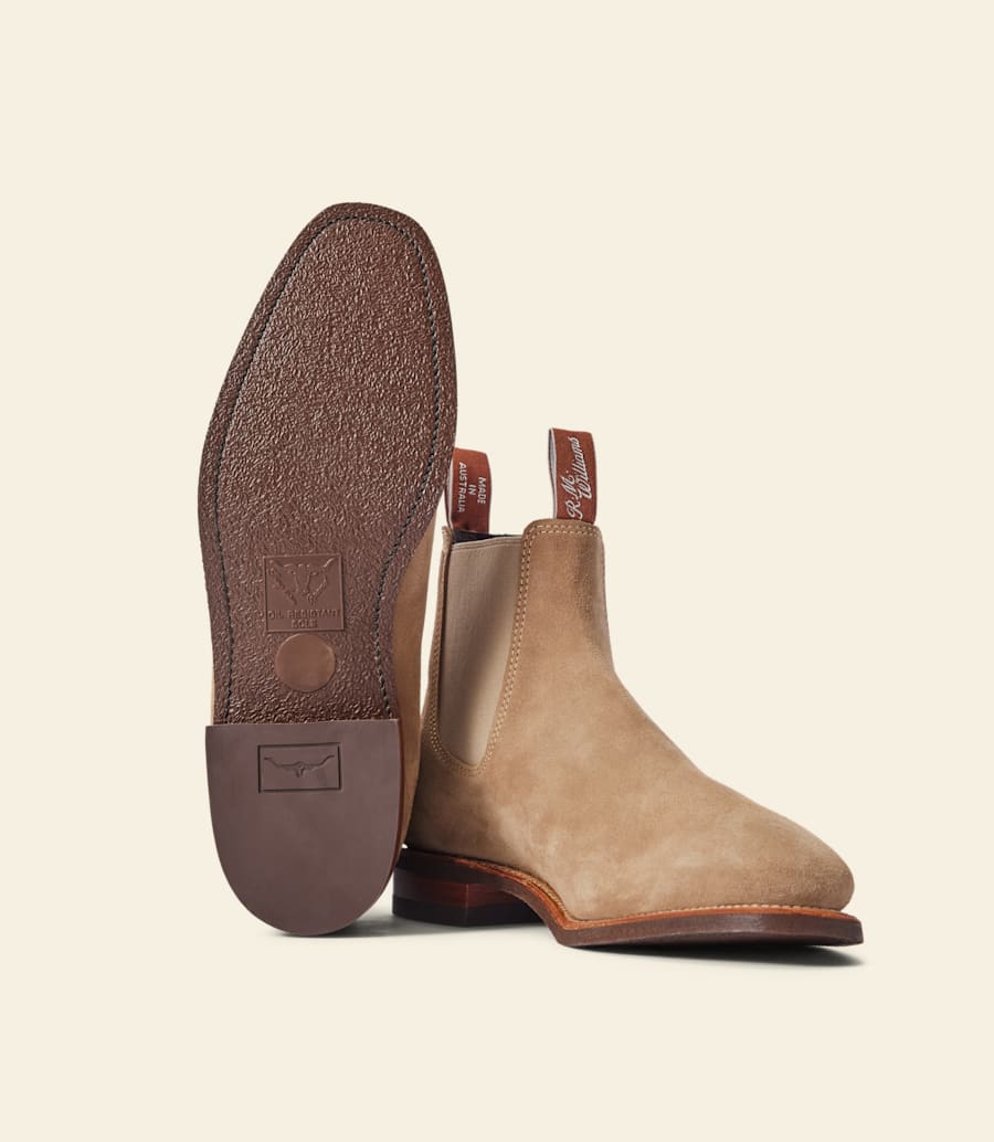 stivale da artigiano – pelle scamosciata color frassino