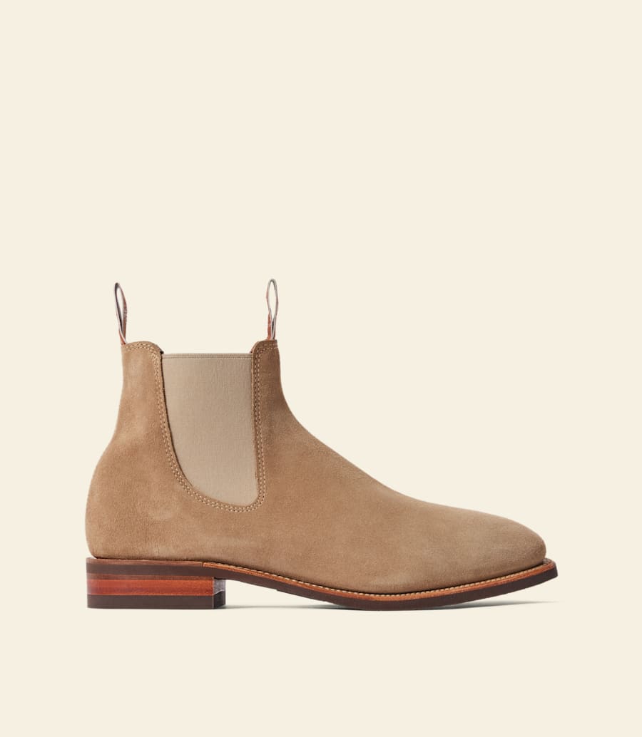 stivale da artigiano – pelle scamosciata color frassino