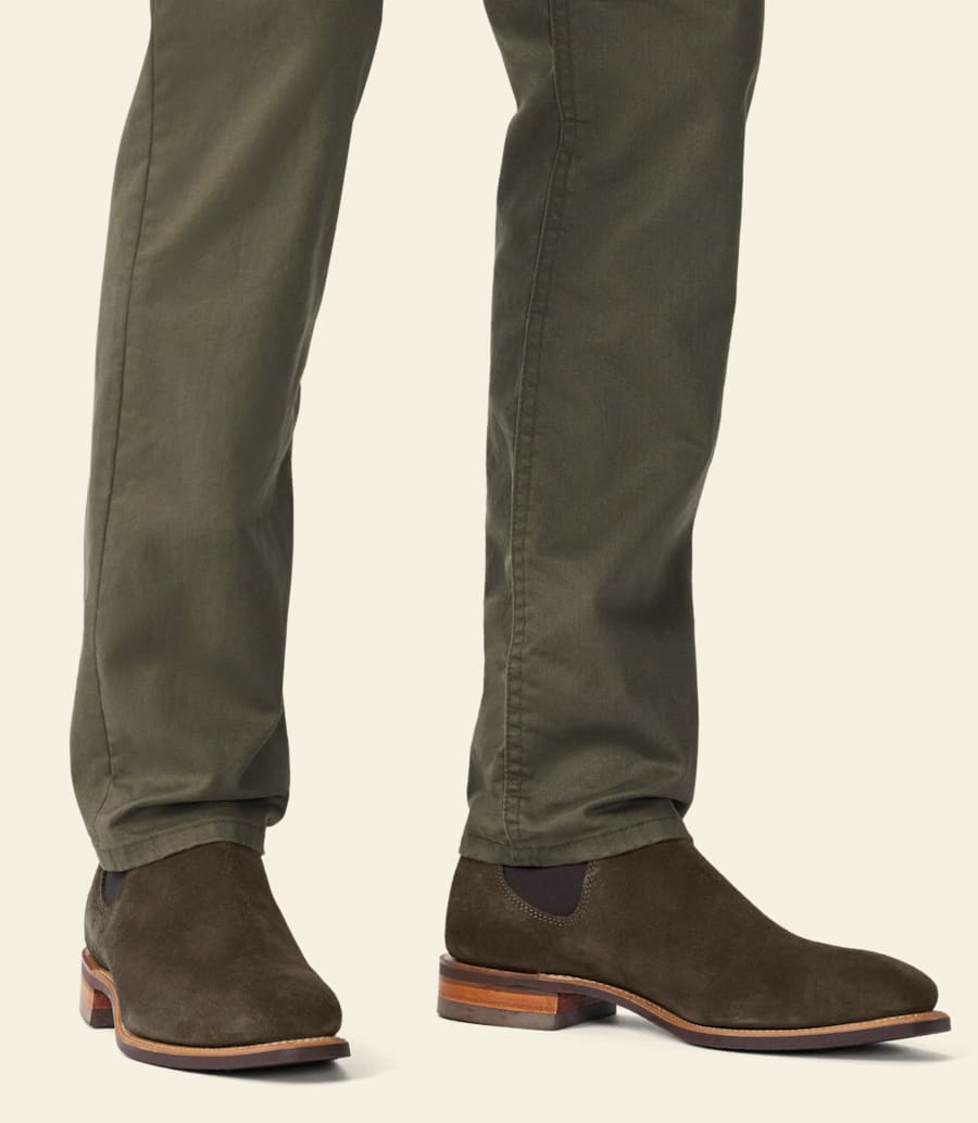 stivale craftsman – pelle scamosciata eucalipto