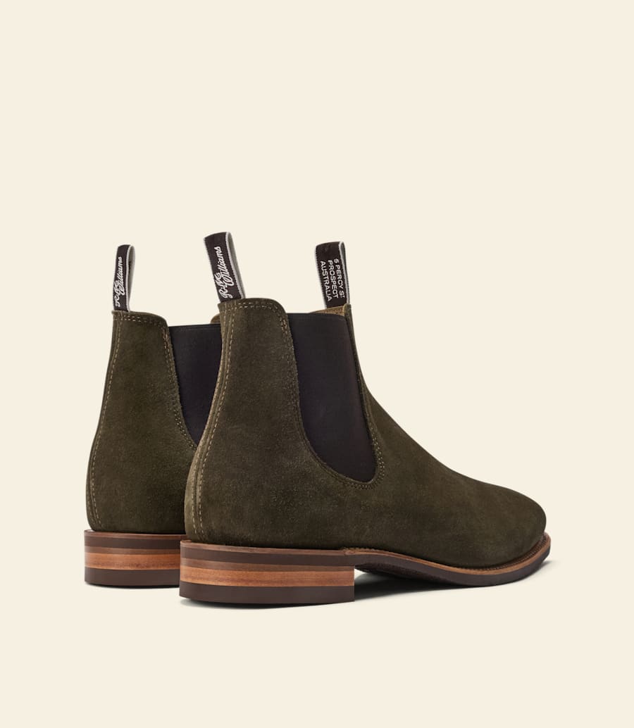 stivale craftsman – pelle scamosciata eucalipto