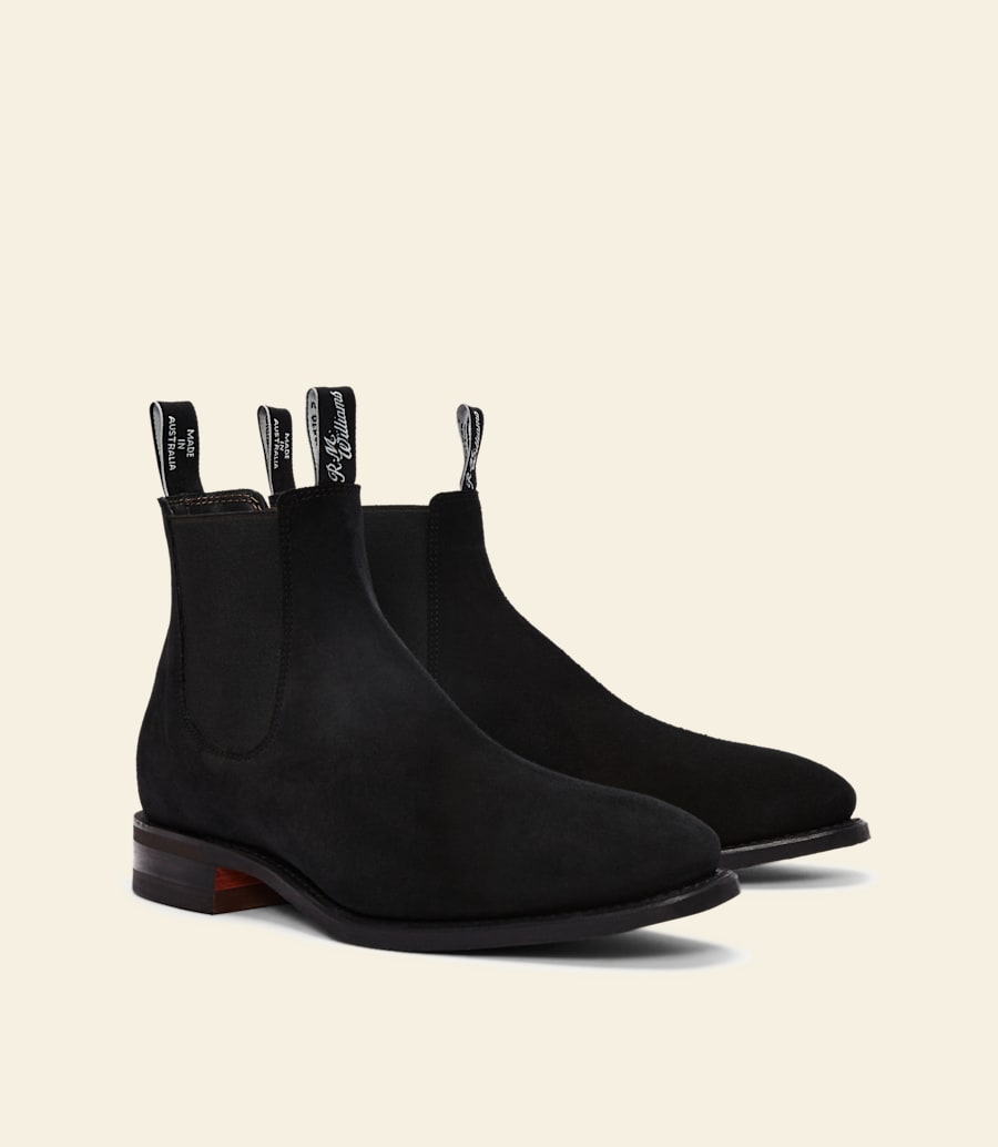 stivale craftsman – pelle scamosciata nera
