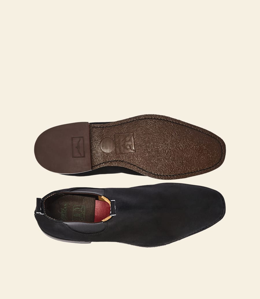 stivale craftsman – pelle scamosciata nera