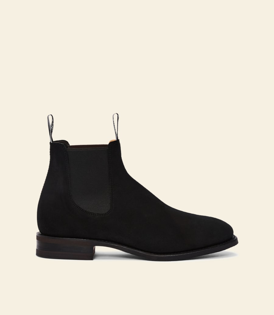 stivale craftsman – pelle scamosciata nera