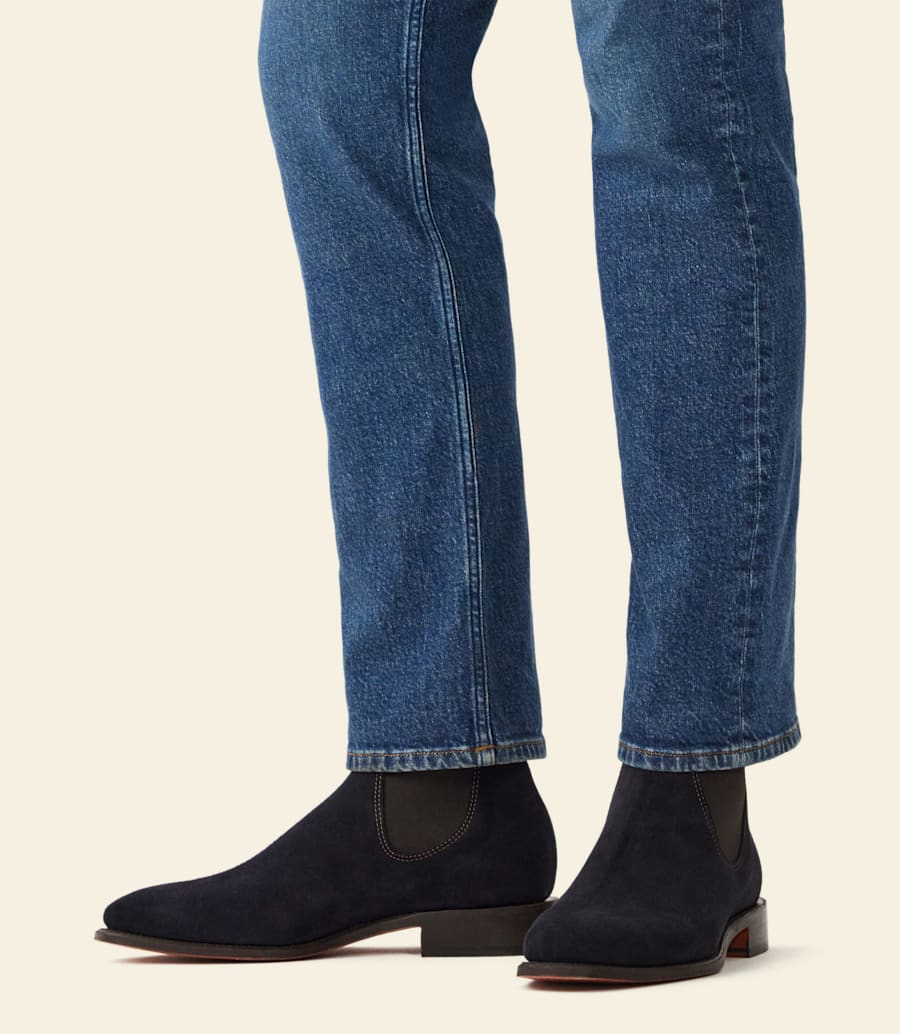 stivale heritage craftsman – pelle scamosciata blu scuro