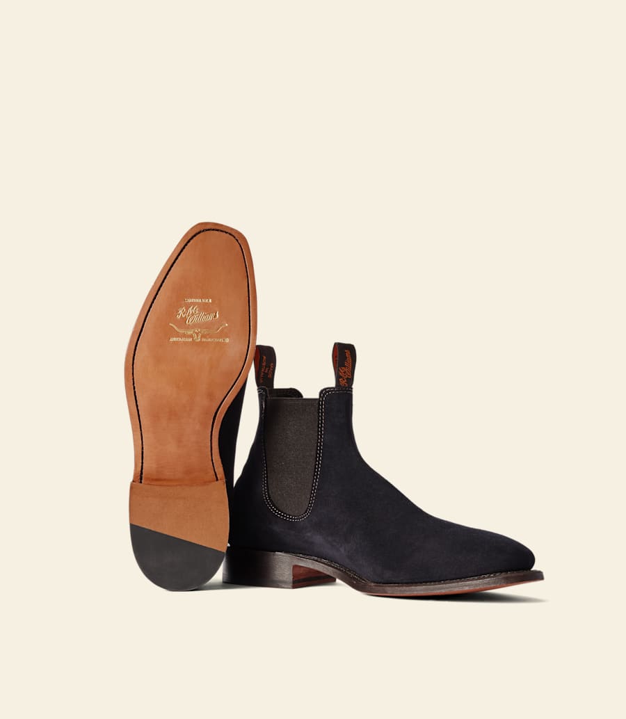 stivale heritage craftsman – pelle scamosciata blu scuro