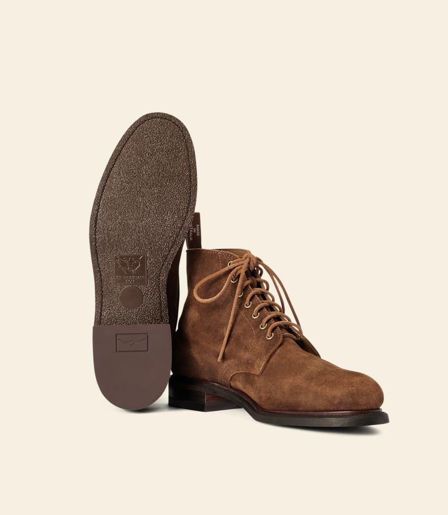 stivali urban turnout – pelle scamosciata cerata color zenzero