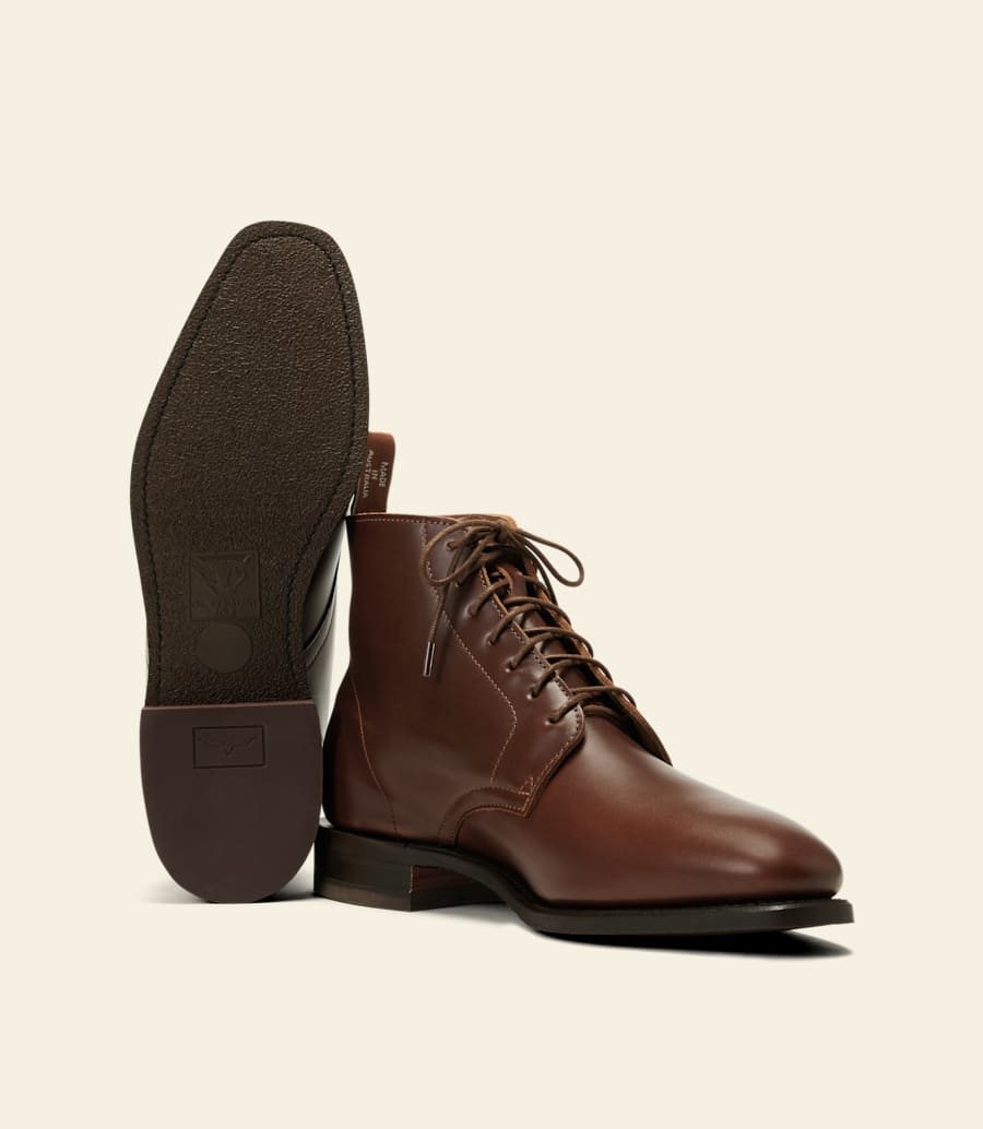 stivale con lacci craftsman – pelle pull-up marrone