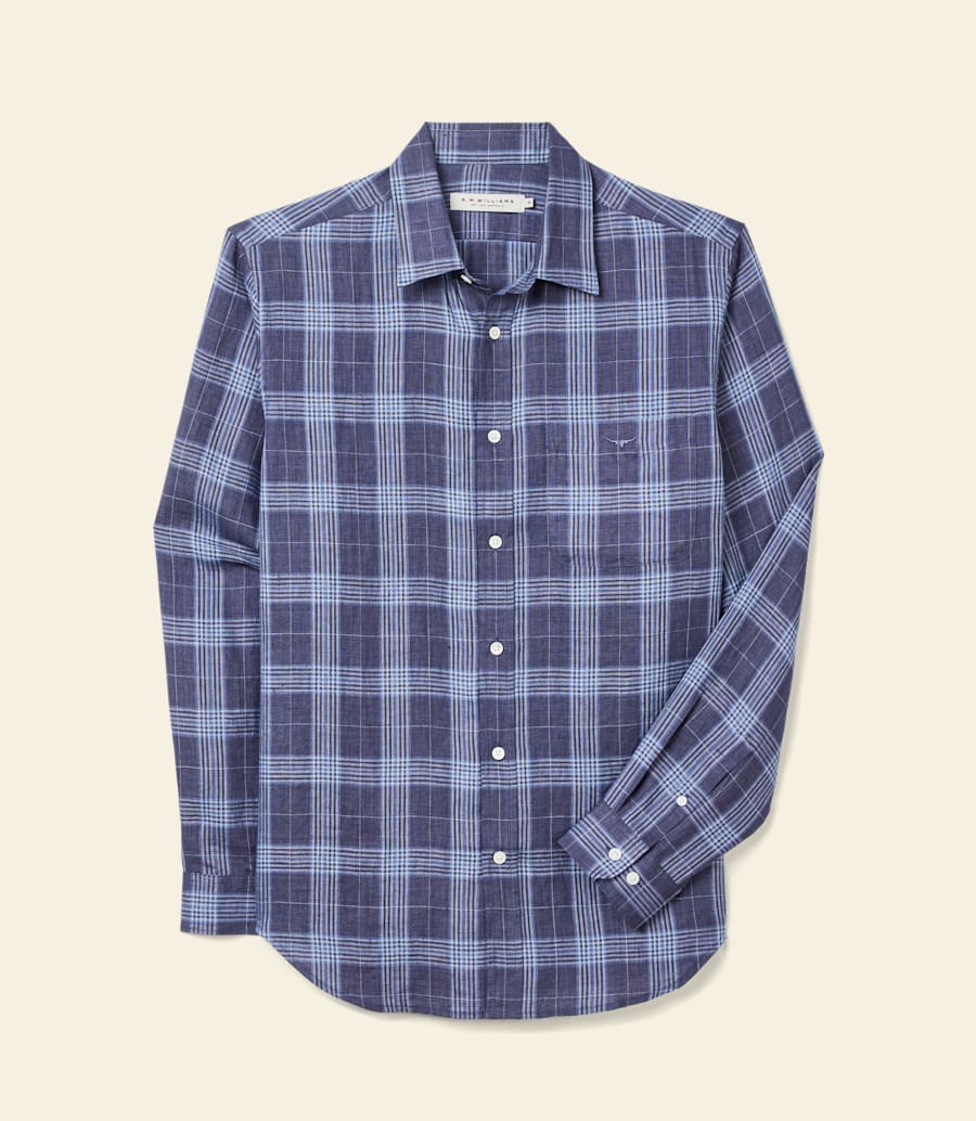 camicia a quadri in lino