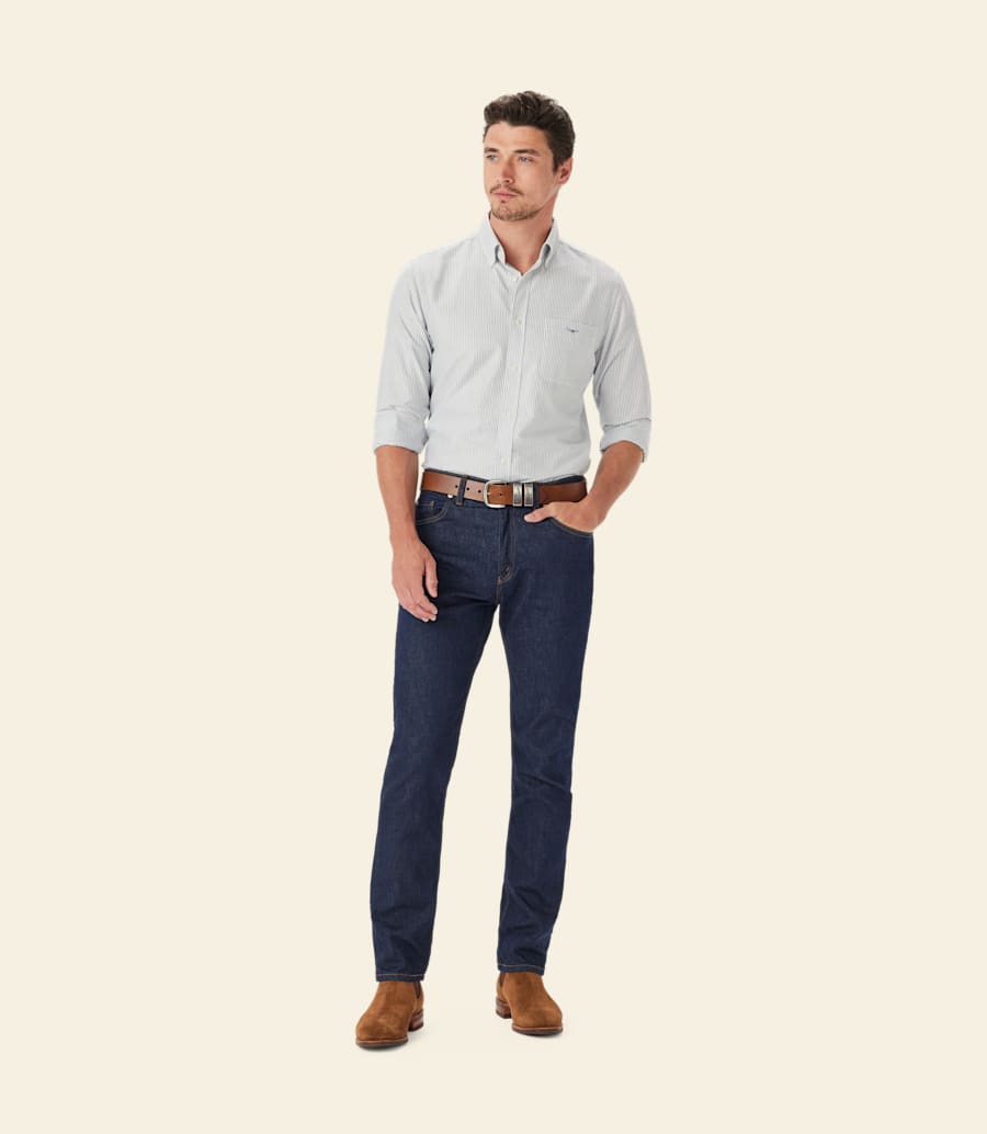 camicia a righe oxford regolare