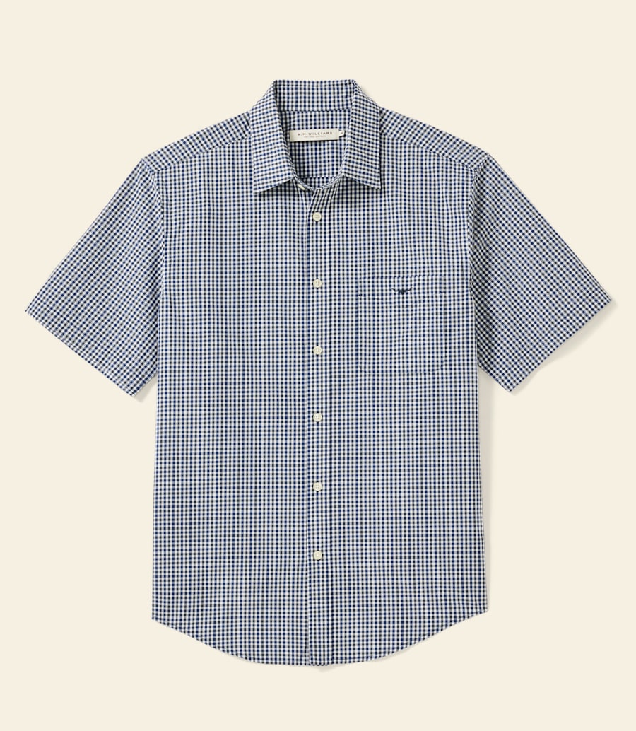 camicia classica in popeline a quadri