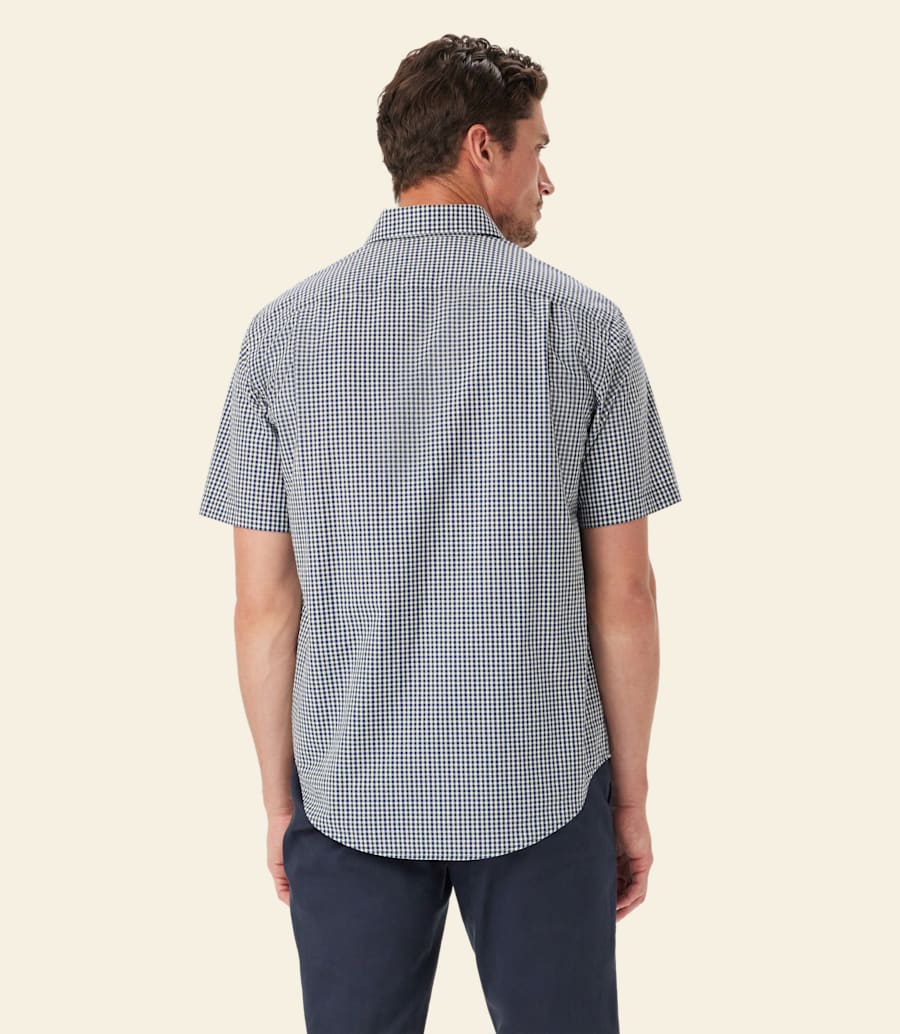 camicia classica in popeline a quadri