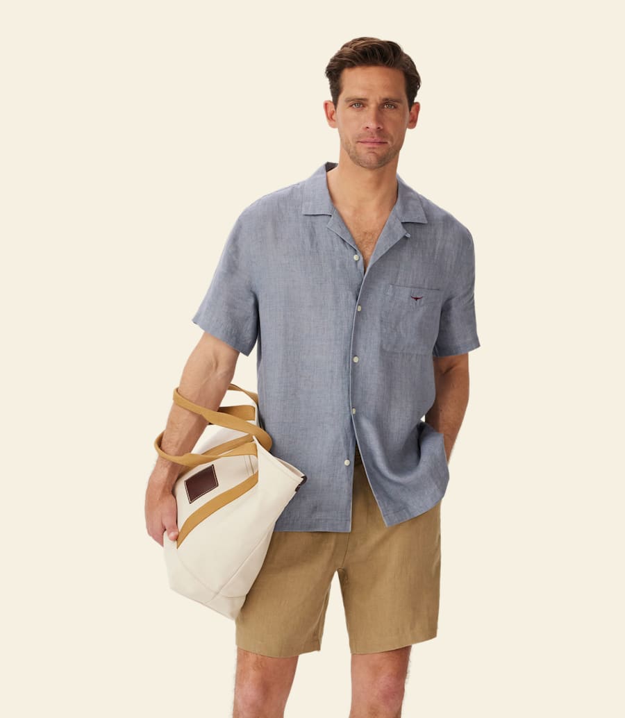 camicia da resort in lino newman