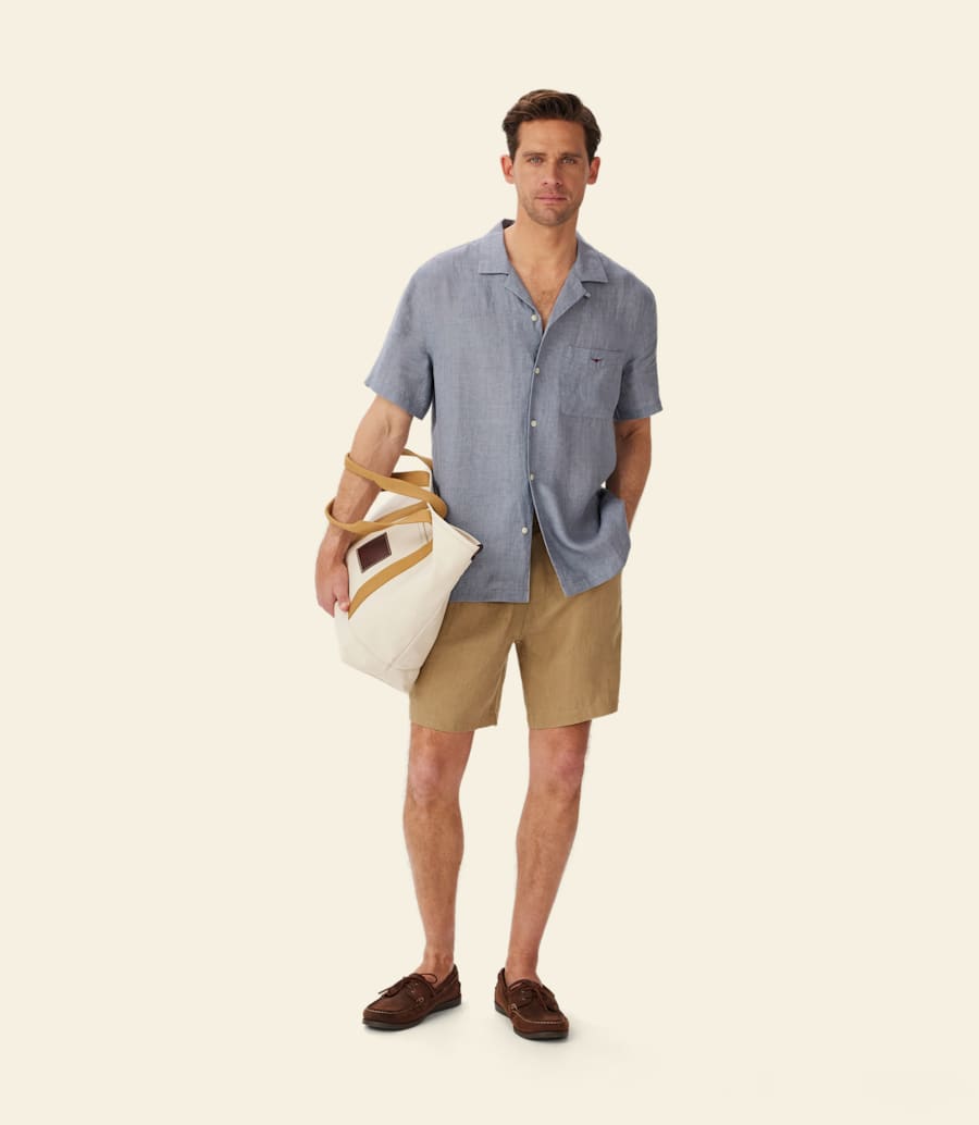 camicia da resort in lino newman