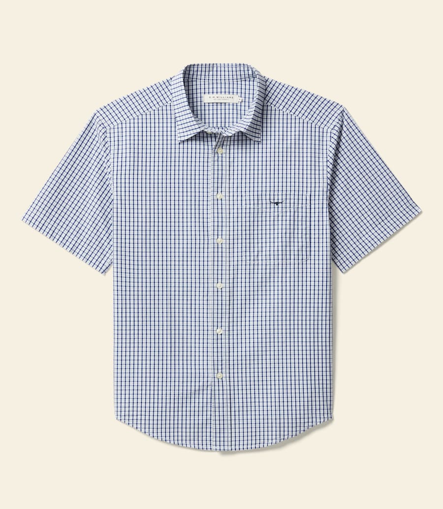 camicia a maniche corte in popeline augusta