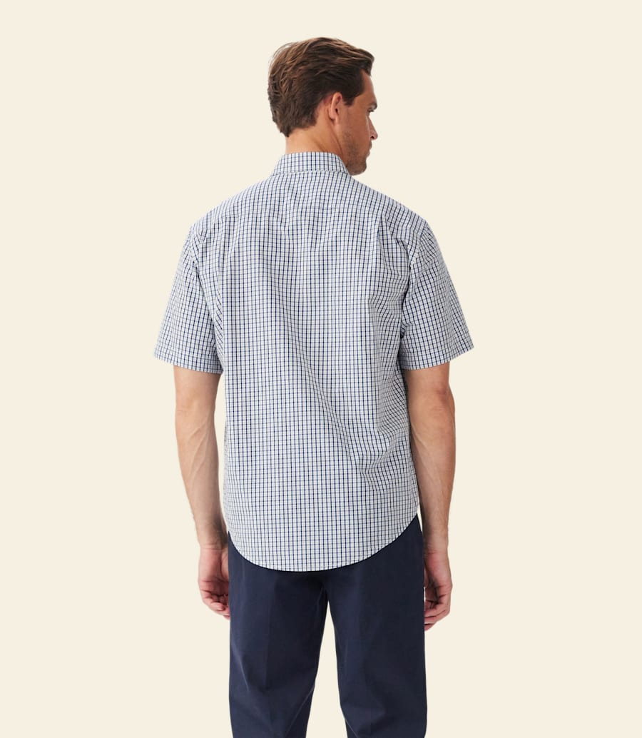 camicia a maniche corte in popeline augusta